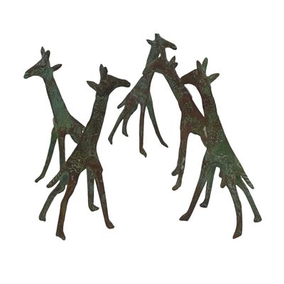 Jirafa en miniatura de bronce - Chad (118)