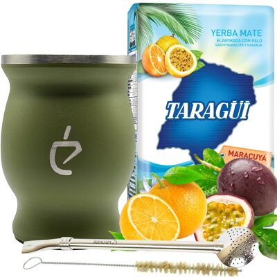 Tropisch-fruchtiger und erfrischender Sommer-Yerba-Mate-Tee, komplettes Set