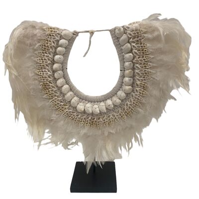 Collier Coquillage & Plume Blanche (22.1)