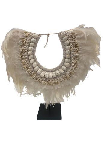 Collier Coquillage & Plume Blanche (22.1) 1