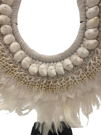 Collier Coquillage & Plume Blanche (22.1) 2