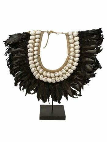 Collier plume et coquillage fait main 1