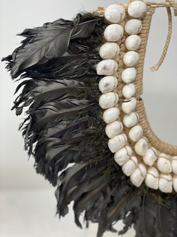 Collier plume et coquillage fait main 3