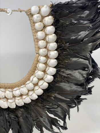 Collier plume et coquillage fait main 4