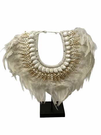 Collier plume et coquillage fait main 1