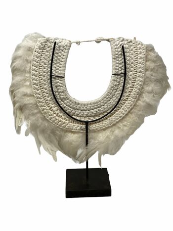 Collier plume et coquillage fait main 2