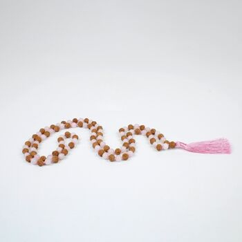 Mala Rudraksha et Quartz Rose 2