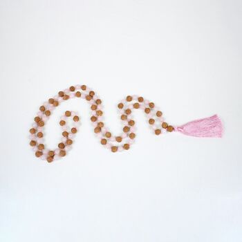 Mala Rudraksha et Quartz Rose 3