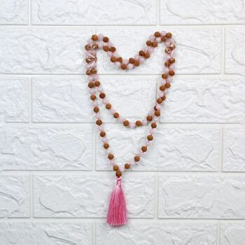 Mala Rudraksha et Quartz Rose 4