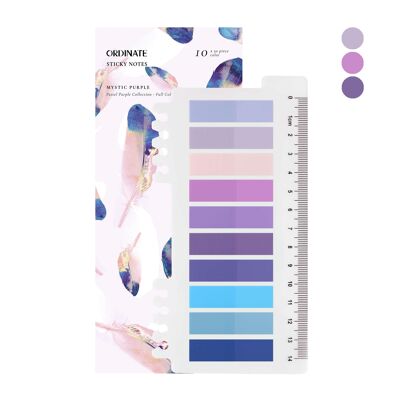 Mystic Purple | Ordinate 200 pieces of adhesive strips | Sticky marker film | Writeable sticky notes tabs | 10 Colors Adhesive Markings Small Flags | Adhesive notes l Flags Index Tabs | Page Marker for page marking | Mystic Purple