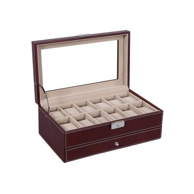 Brown Lockable Watch Box