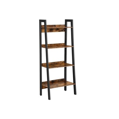 Industrial rustic brown 4 tier bookshelf for home office
