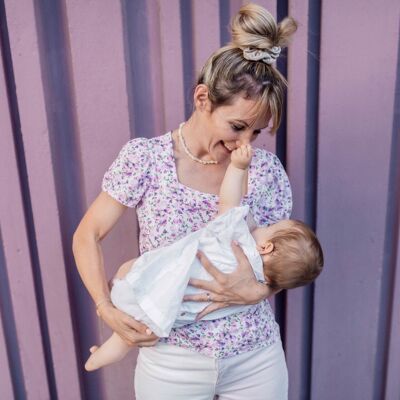 Women's Lilac Nursing Blouse - Lilas Mama