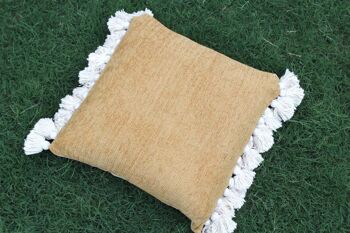 Housse de Coussin Chenille Moutarde 9