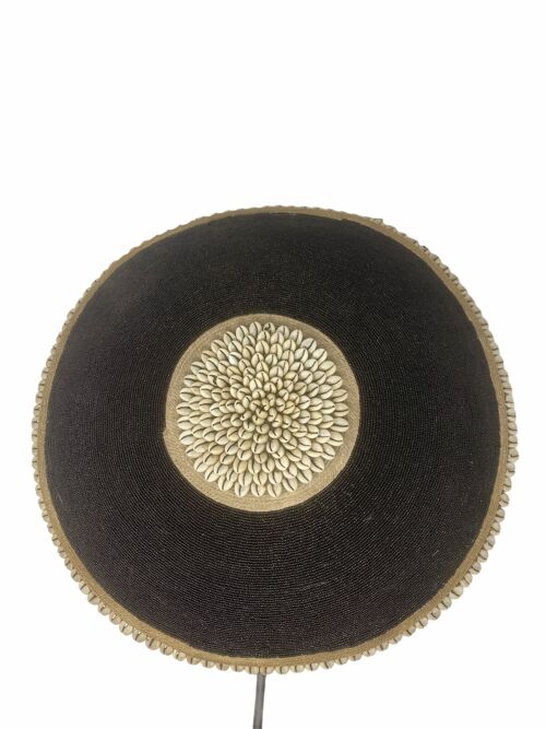 Cameroon Beaded Shield - L - 50cm Black