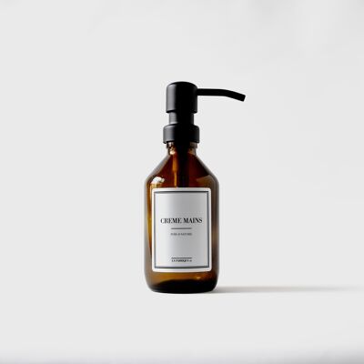 Amber glass apothecary bottle - Hand cream - Refillable