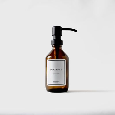 Amber Glass Apothecary Bottle - Toothpaste - Refillable