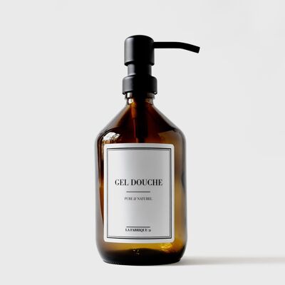 Amber Glass Apothecary Bottle - Shower Gel - Refillable