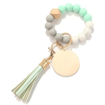 Porte-clés à franges et perles color block 8
