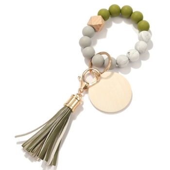 Porte-clés à franges et perles color block 12