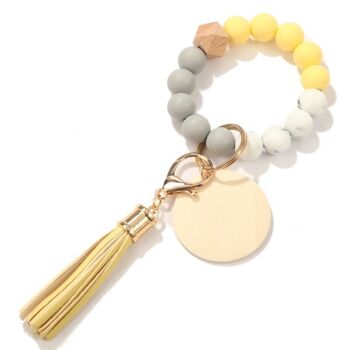 Porte-clés à franges et perles color block 16
