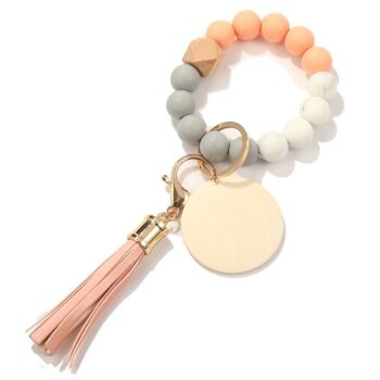 Porte-clés à franges et perles color block 18