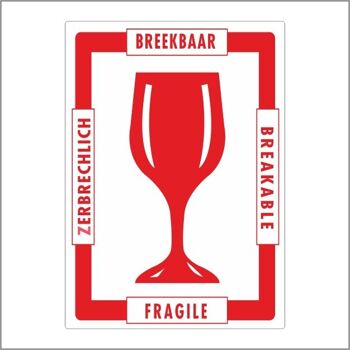 Etiquettes - ZERBRECHLICH/FRAGILE rouleau de 500 pièces