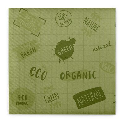 Napkin Green Nature allover in olive from Linclass® Airlaid 40 x 40 cm, 50 pieces