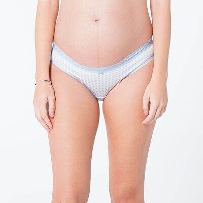 Gingham Print Cotton Maternity Briefs