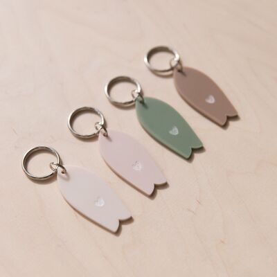 NUDE COLORS HEART SURFBOARD KEY RING