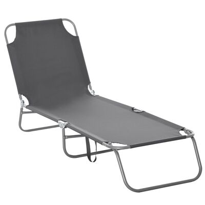 Sunbathing deckchair foldable adjustable metal multi-position backrest