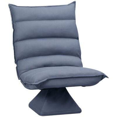 Sillón reclinable giratorio de alto confort con inclinación regulable en 5 niveles. relleno grueso de espuma de alta densidad tela de terciopelo de microfibra gris