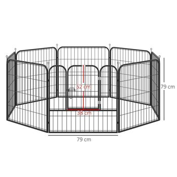 Luxe parc enclos modulable pour chien 8 panneaux porte verrouillable acier 3