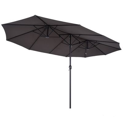 XXL garden parasol large size parasol 4.6L x 2.7W x 2.4H m opening closing crank high density polyester steel