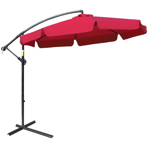 Parasol déporté octogonal inclinable manivelle Ø 2,65 x 2,45H m acier époxy