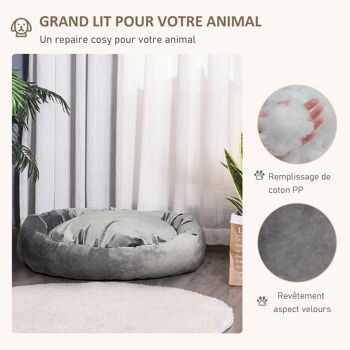 PawHut Lit pour chien chat panier pour chien orthopédique rembourrage coton PP housse lavable amovible 4