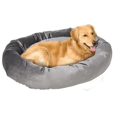 PawHut Dog Bed Cat Orthopedic Dog Basket Padding PP Cotton Removable Washable Cover Gray
