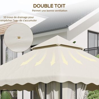 Toile de rechange pour barnum tonnelle 4 x 3 m tissu polyester haute densité 180 g/m² anti-UV 4