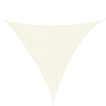 Voile d'ombrage triangulaire grande taille 4 x 4 x 4 m polyéthylène haute densité résistant aux UV crème 1