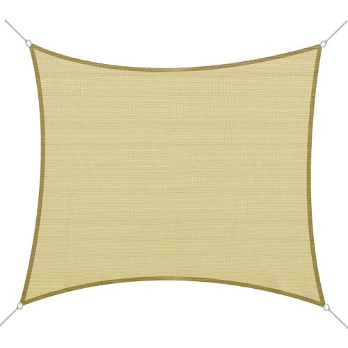 Voile d'ombrage rectangulaire 3 x 4 m polyéthylène haute densité résistant aux UV coloris sable