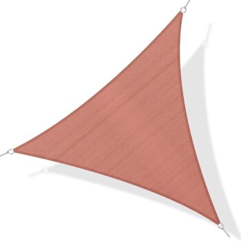 Voile d'ombrage triangulaire grande taille 4 x 4 x 4 m polyéthylène haute densité résistant aux UV rouille 1