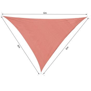 Voile d'ombrage triangulaire grande taille 6 x 6 x 6 m polyéthylène haute densité résistant aux UV rouge 3