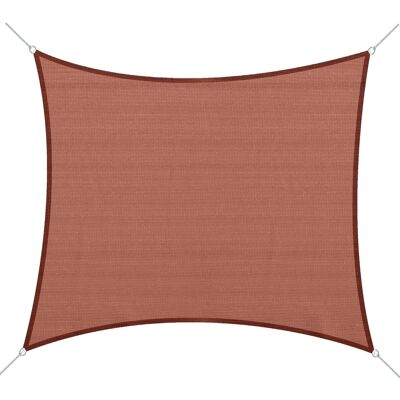 Vela ombreggiante rettangolare 3 x 4 m in polietilene ad alta densità resistente ai raggi UV rosso