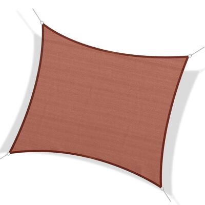 Square shade sail 3 x 3 m high density polyethylene UV resistant rust color