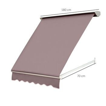 Store banne manuel inclinaison réglable aluminium polyester imperméabilisé 70L x 180l cm taupe clair 3