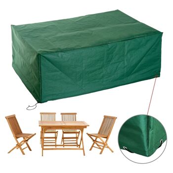 HOMCOM Housse de protection etanche pour meuble salon de jardin rectangulaire 210L x 140l x 80H cm vert 2