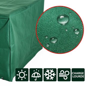 HOMCOM Housse de protection etanche pour meuble salon de jardin rectangulaire 210L x 140l x 80H cm vert 5