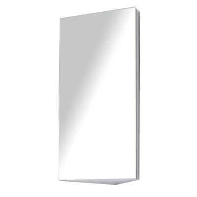 Badezimmer-Spiegelschrank, Wand-WC-Schrank, Eckschrank, 2 Regale, Maße: 30 L x 18,4 B x 60 H cm, Edelstahl.