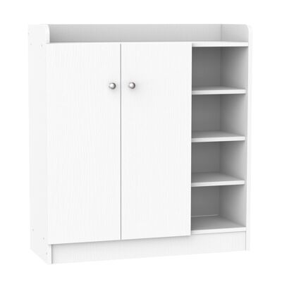 Armoire / etagere / meuble a chaussures très pratique en panneaux de particules blanc