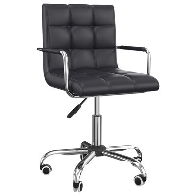 HOMCOM Silla de oficina sillón director giratorio regulable en altura funda sintética acolchada negra